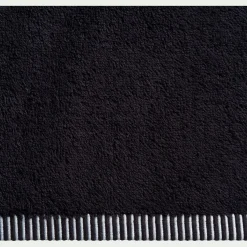 Drap de douche brodé en coton - noir 70x140cm