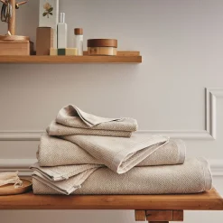 Drap de douche en bouclettes de coton bio - beige alpilles 70x130cm