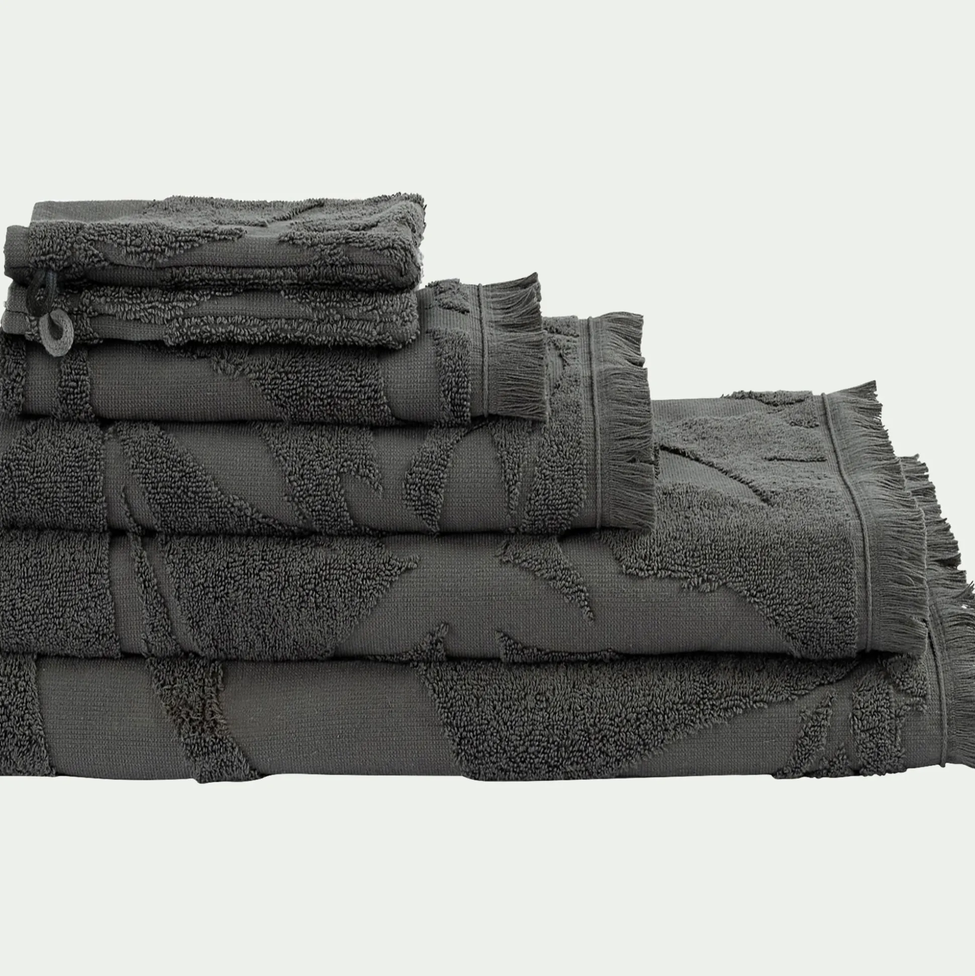 Drap de douche en coton - vert cèdre 70x140cm