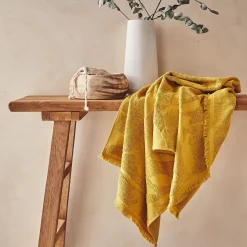 Drap de douche en coton - jaune argan 70x140cm