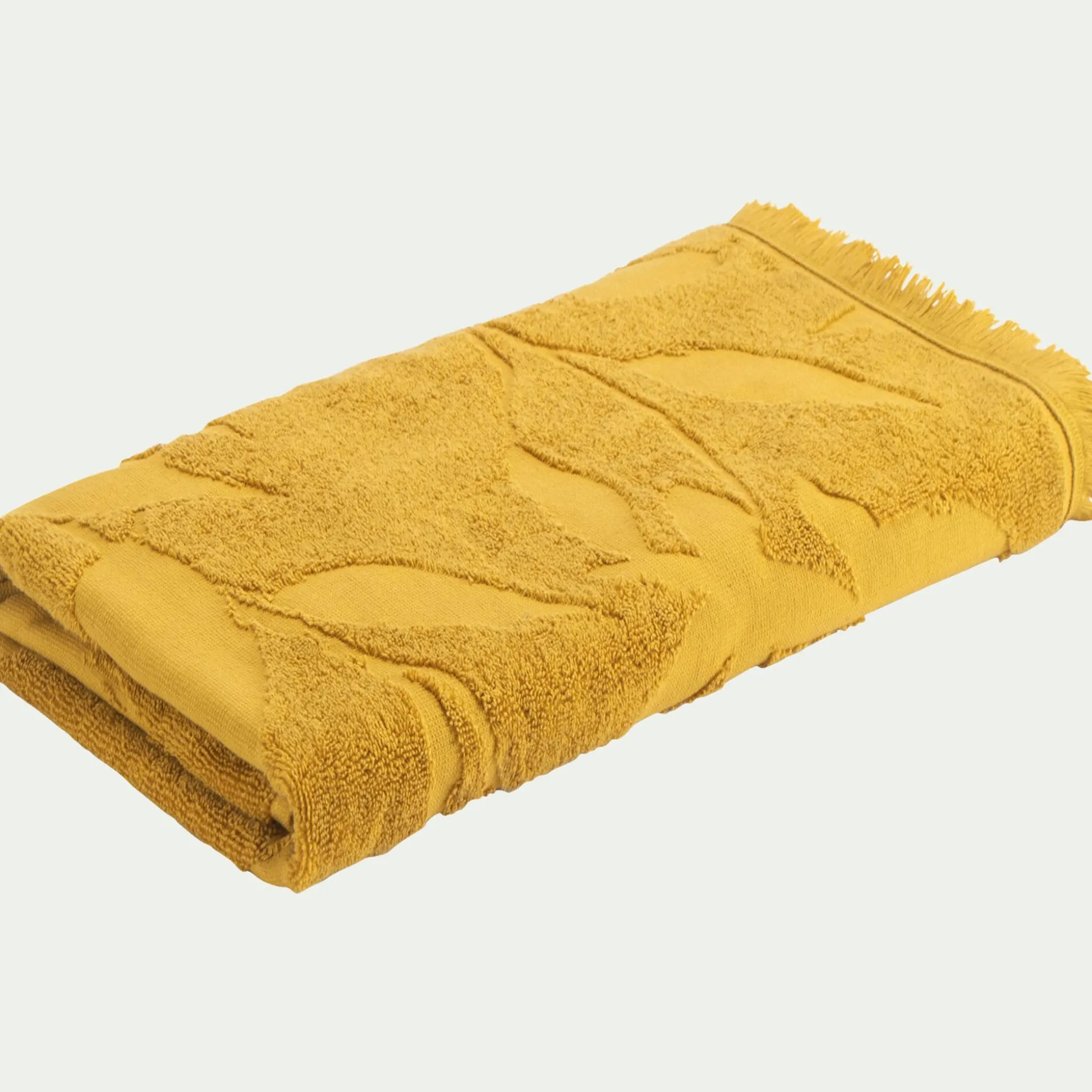 Drap de douche en coton - jaune argan 70x140cm