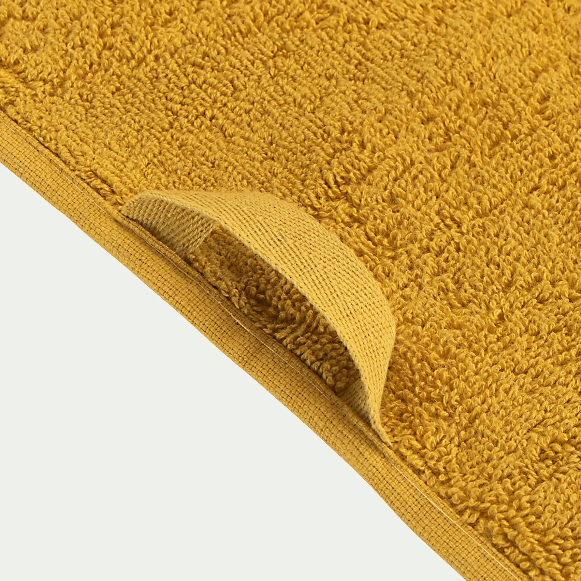 Drap de douche en coton - jaune argan 70x140cm