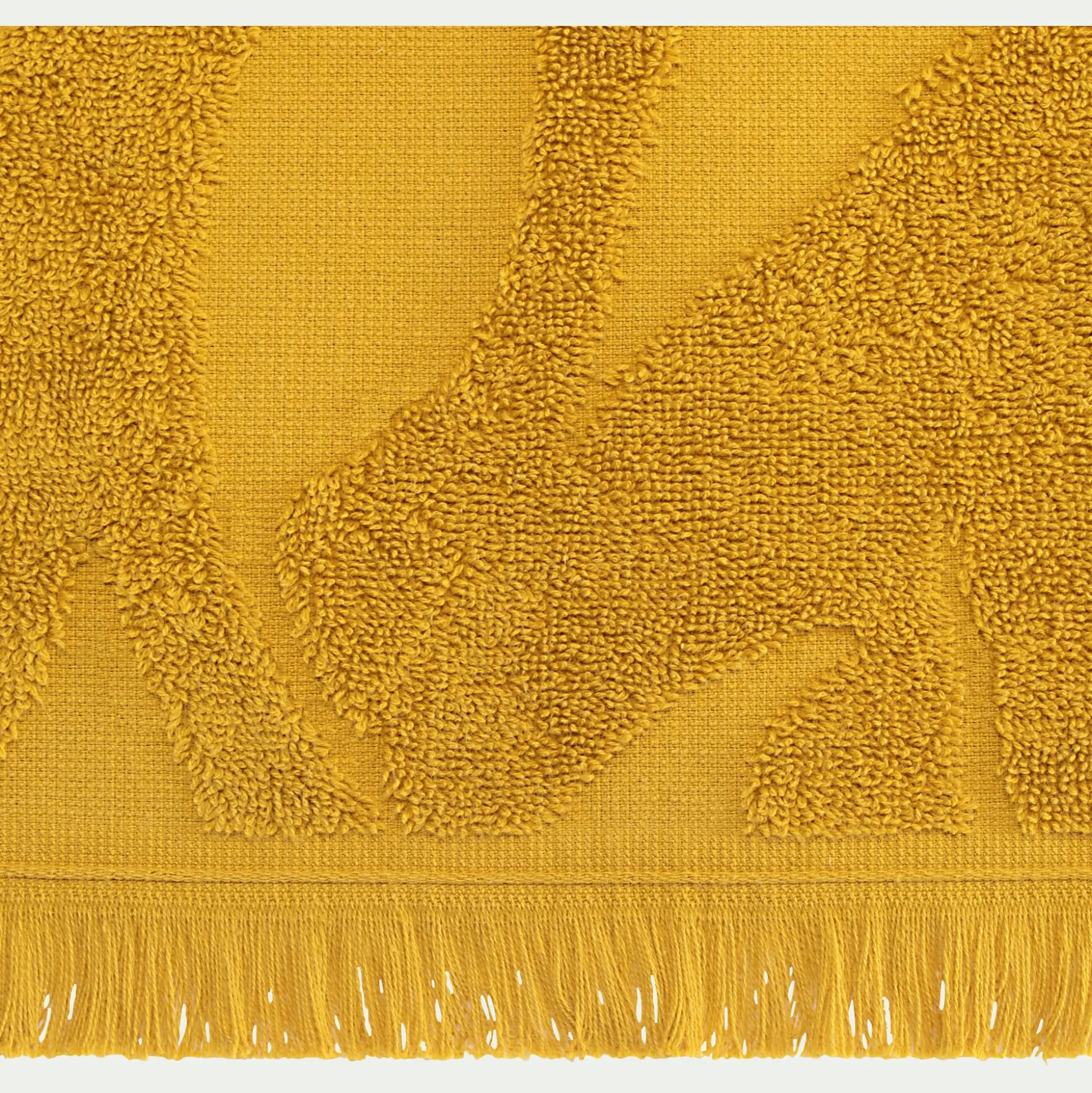 Drap de douche en coton - jaune argan 70x140cm