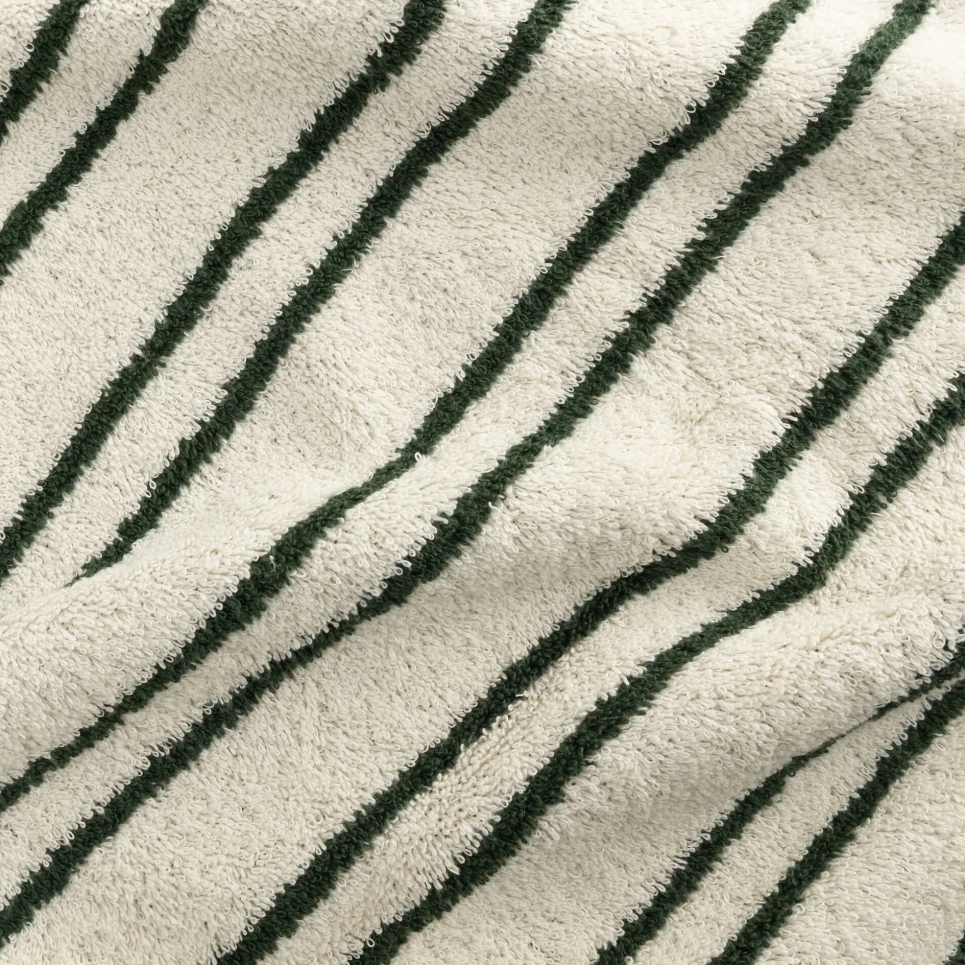 Drap de douche en coton à rayures 70x140cm - vert