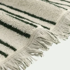 Drap de douche en coton à rayures 70x140cm - vert