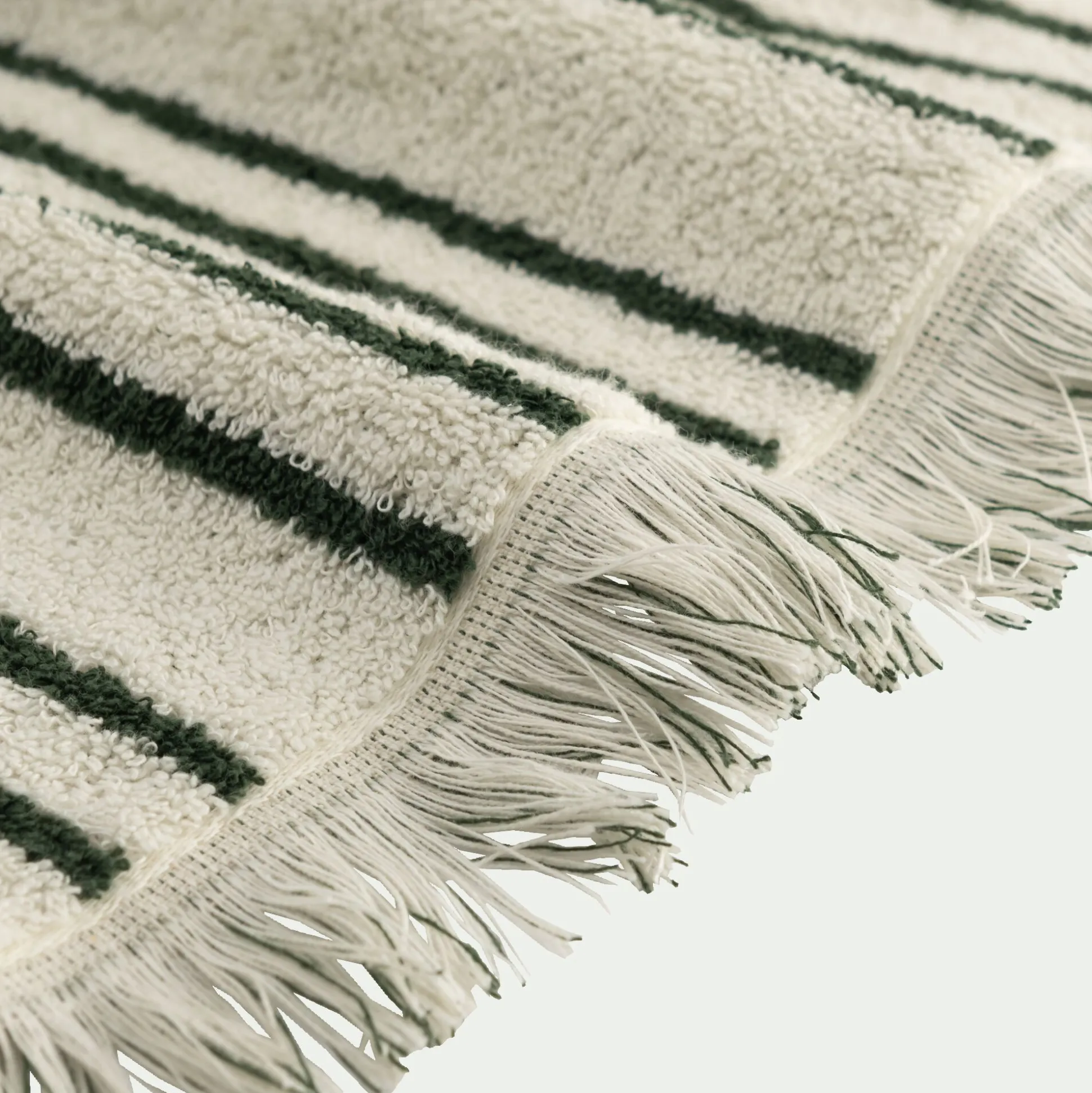 Drap de douche en coton à rayures 70x140cm - vert