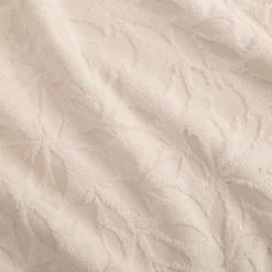 Drap de douche en coton motif floral 70x140cm - blanc écru