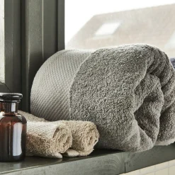 Drap de douche en coton peigné - gris restanque 70x140cm