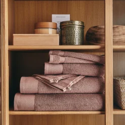 Drap de douche en coton peigné - brun rhassoul 70x140cm