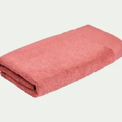 Drap de douche en coton peigné - rouge ricin 70x140cm
