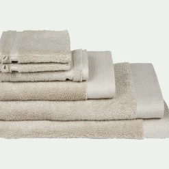 Drap de douche en coton peigné - beige alpilles 70x140cm