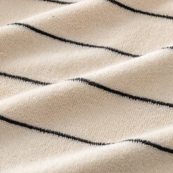 Drap de douche rayé en coton 70x140cm - beige