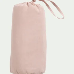 Drap housse en lin lavé 140x200cm B28cm - rose rosa