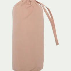 Drap housse en percale de coton 160x200cm B30cm - rose salina