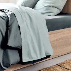 Drap plat en coton 270x300cm - bleu calaluna