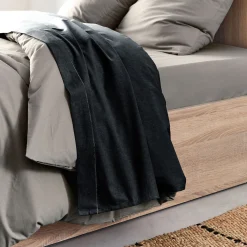 Drap plat en coton 270x300cm - gris calabrun