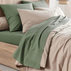 Drap plat en coton 270x300cm - vert cèdre