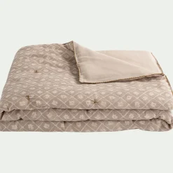 Édredon finition croquet en coton 100x180cm - beige ficelle