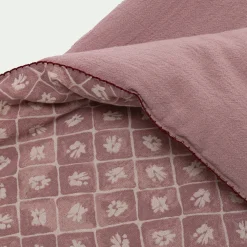 Édredon finition croquet en coton 100x180cm - rose