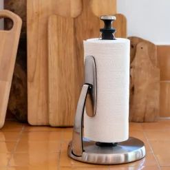 Dérouleur pour essuie-tout vertical en inox - argenté H32cm