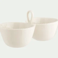 Duo de bols apéritifs en porcelaine D12xL23,8cm - blanc ventoux