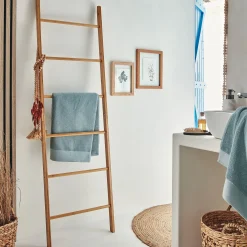 Echelle porte-serviette en bambou - bois clair