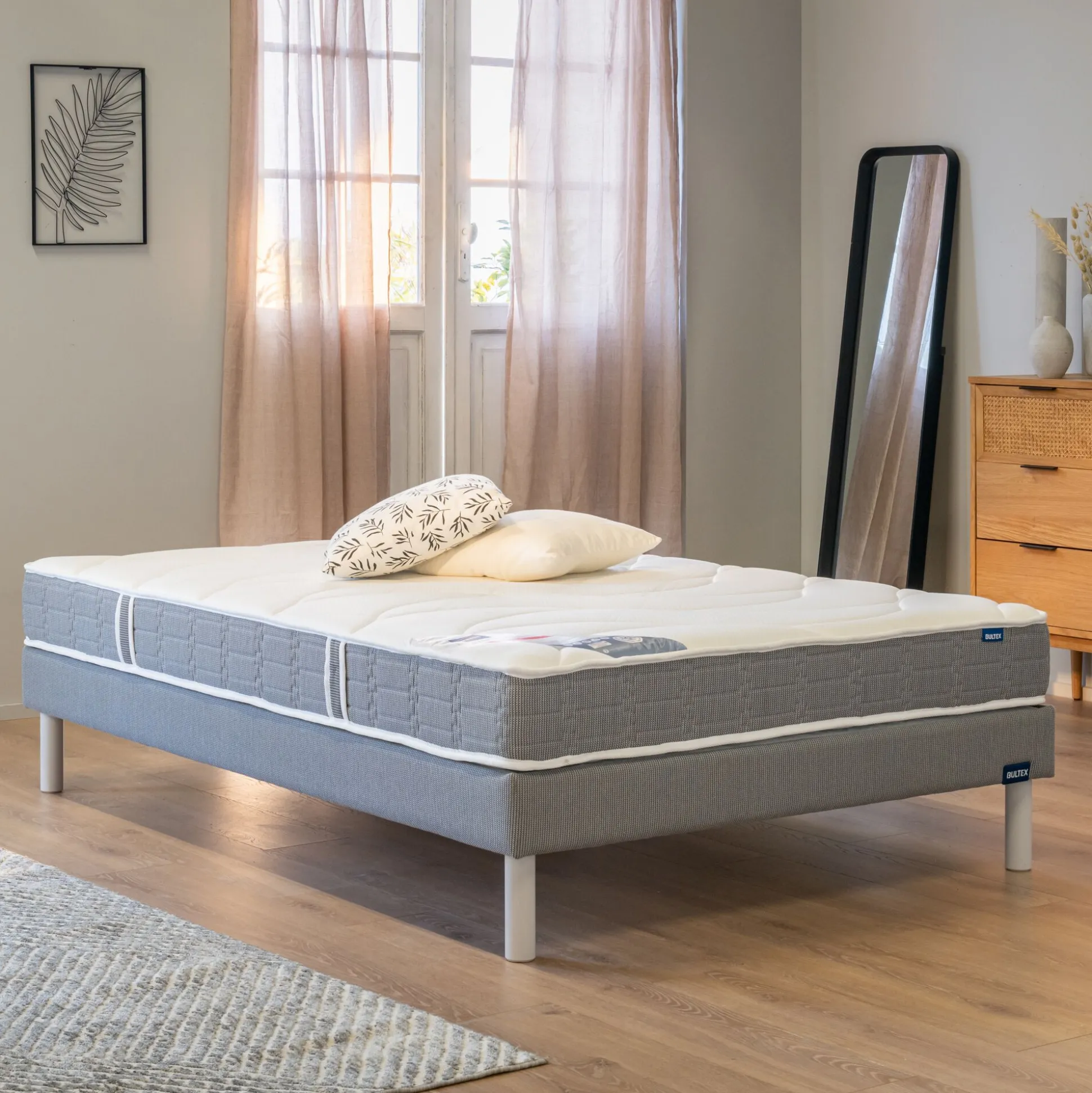 Ensemble bultex matelas équilibré en mousse et sommier ferme