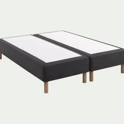 Ensemble matelas ressorts + sommier H24cm alinea 2x100x200cm - gris anthracite