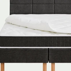 Ensemble matelas ressorts+sommier ferme Epeda H68cm 2x80x200cm - gris