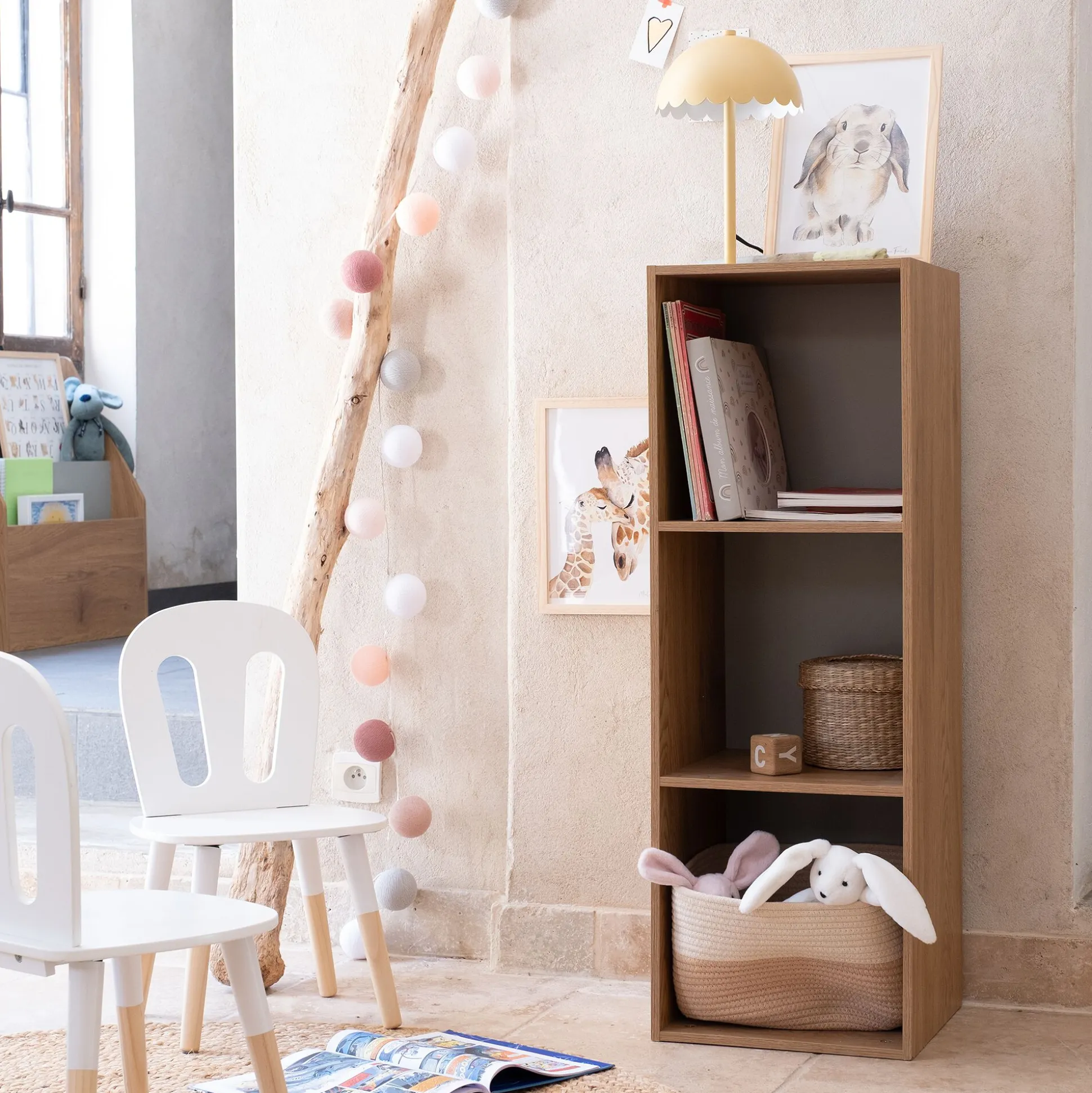 Etagère 3 cases en bois - bois clair