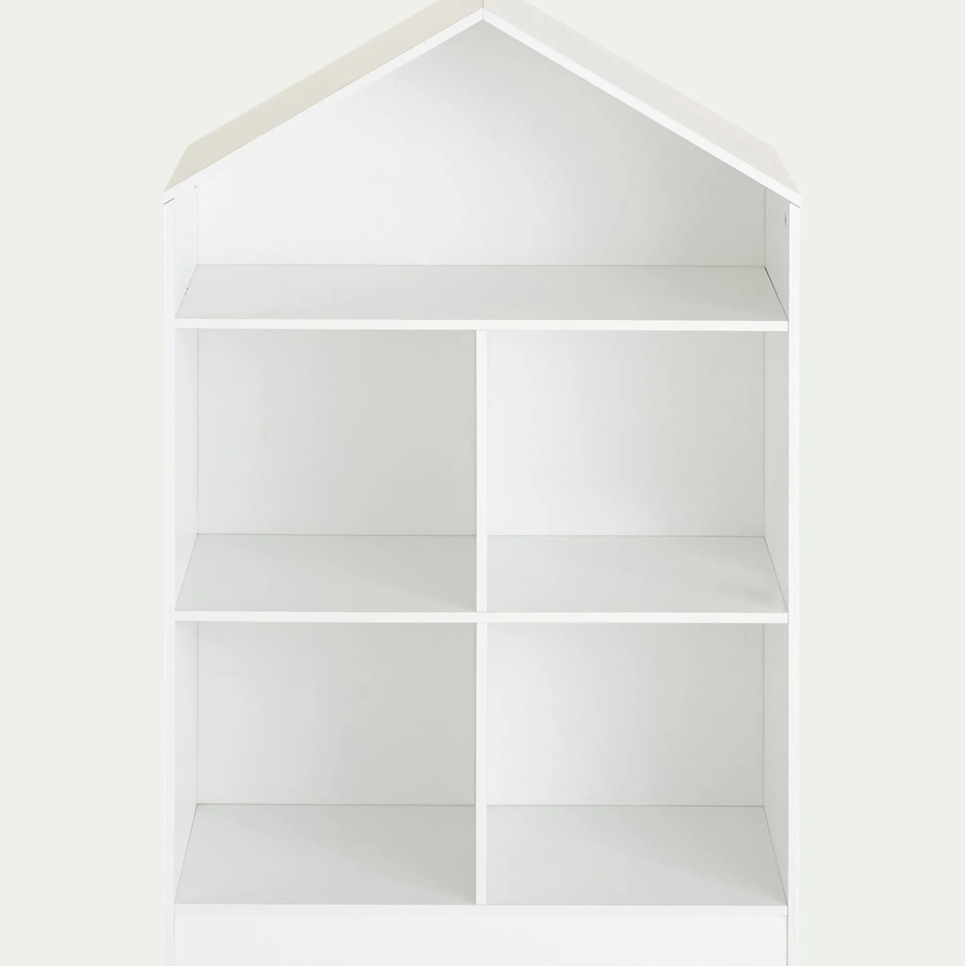Etagère maison 5 cases en bois - blanc
