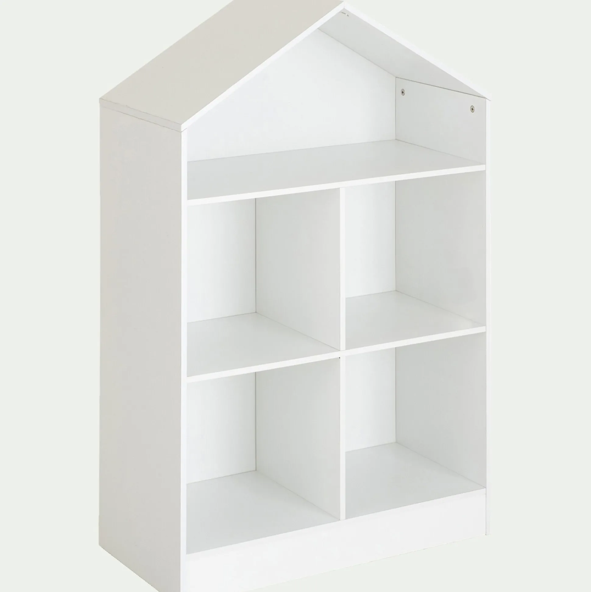 Etagère maison 5 cases en bois - blanc