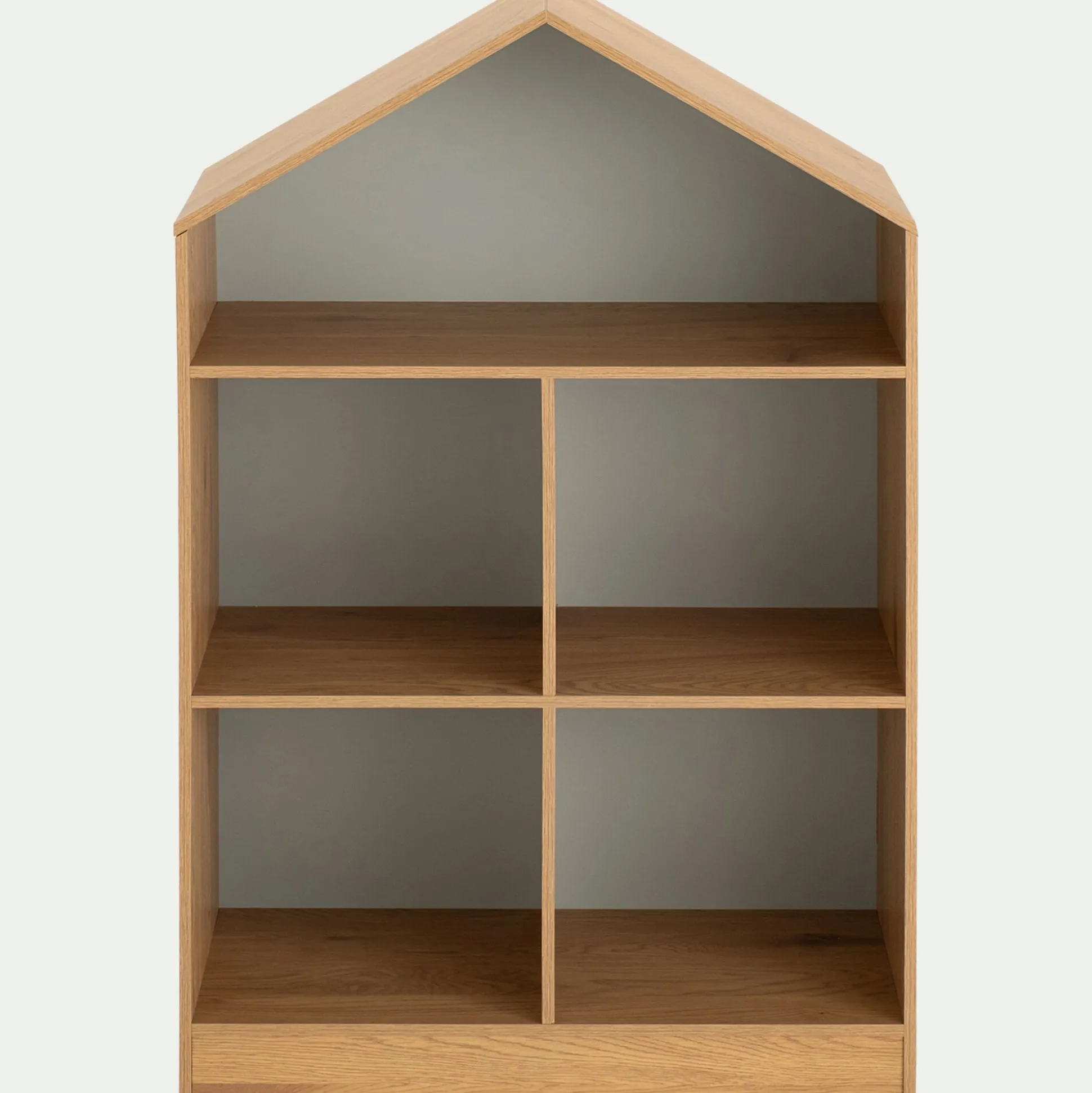 Etagère maison 5 cases en bois - bois clair