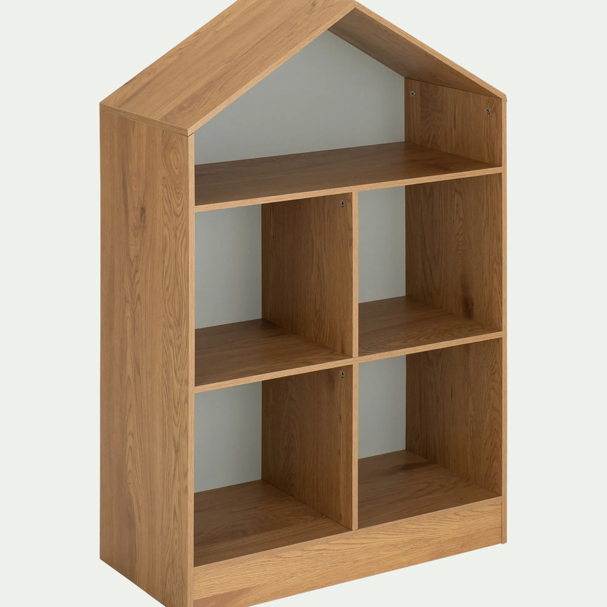 Etagère maison 5 cases en bois - bois clair