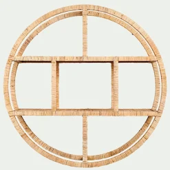 Etagère murale ronde en rotin - naturel D79cm