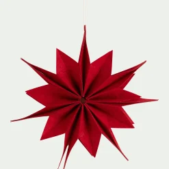 Etoile à suspendre en feutrine D30cm - rouge