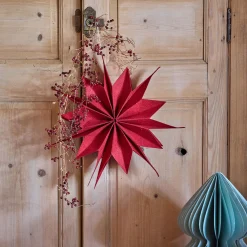 Etoile à suspendre en feutrine D40cm - rouge