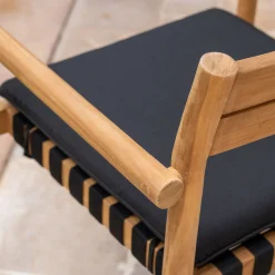 Fauteuil de jardin à sangles en teck - bois clair