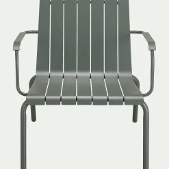Fauteuil de jardin aluminium avec accoudoirs vert cèdre