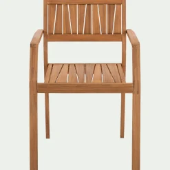 Fauteuil de jardin avec accoudoirs en acacia huilé - bois clair