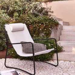 Fauteuil de jardin en acier et coton - blanc