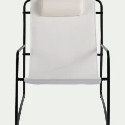 Fauteuil de jardin en acier et coton - blanc