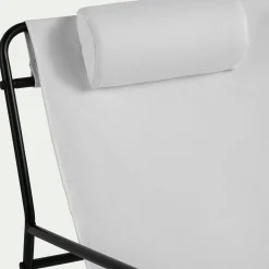 Fauteuil de jardin en acier et coton - blanc