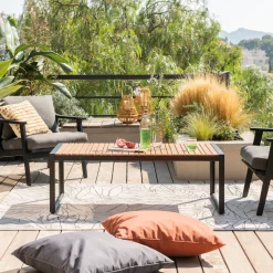 Fauteuil de jardin en bois d'eucalyptus - noir