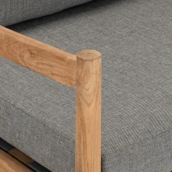 Fauteuil de jardin en teck recyclé - gris