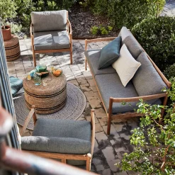 Fauteuil de jardin en teck recyclé - gris