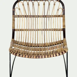 Fauteuil en rotin et métal