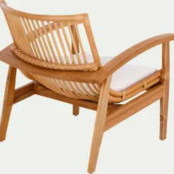 Fauteuil en teck et rotin - naturel