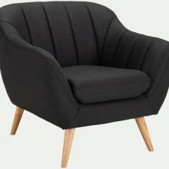 Fauteuil en tissu - gris anthracite