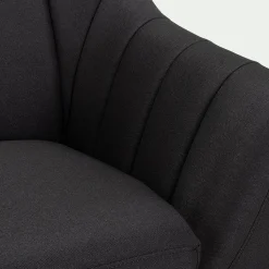 Fauteuil en tissu - gris anthracite